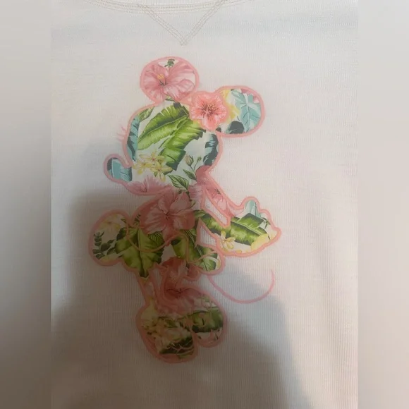 Tommy Bahama Tobago Bay Disney Cream Sweatshirt Size XXS - Picture 2 of 5